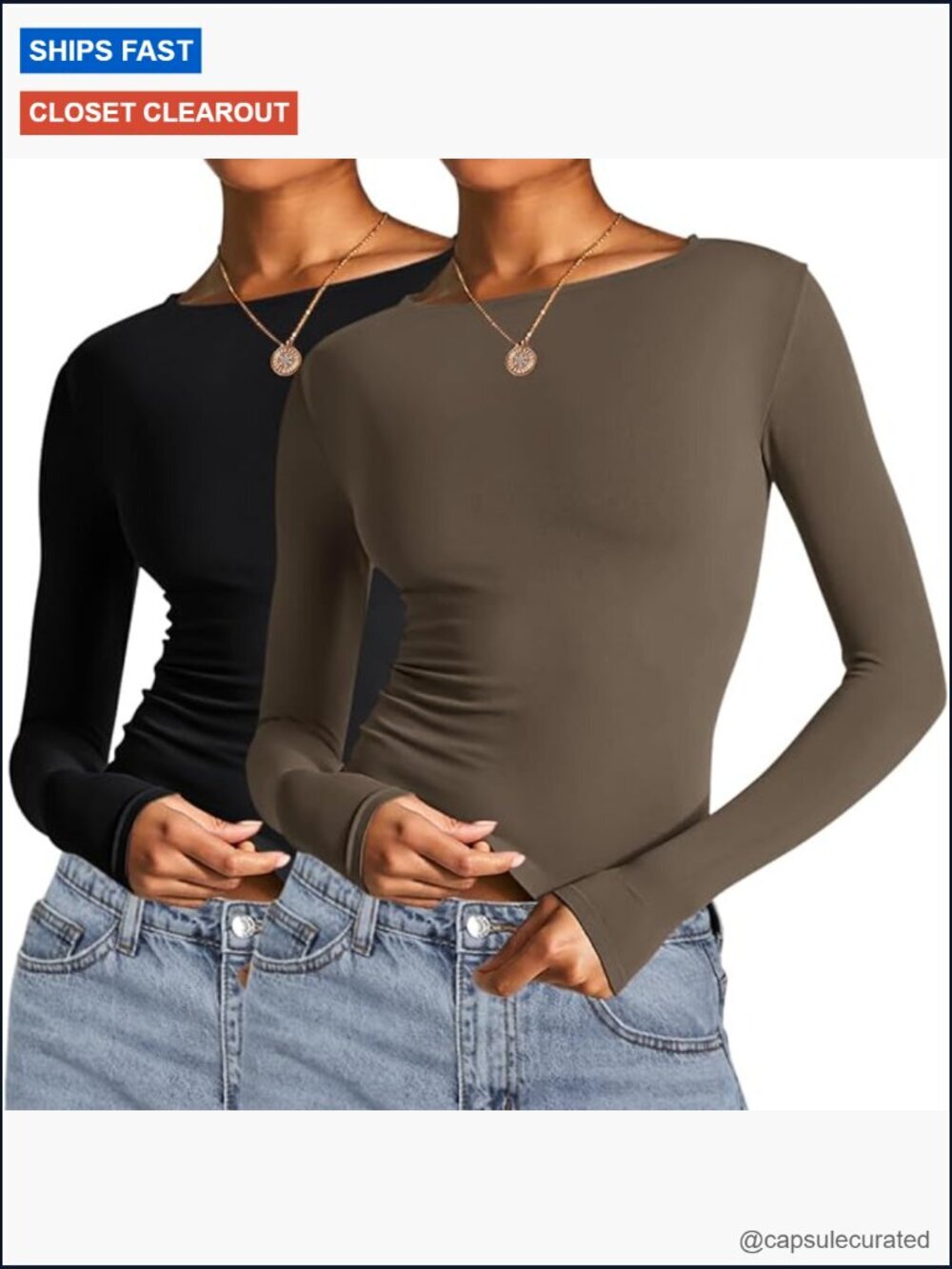 Long Sleeve Crop Tops 2 Pack Fall Going Out Outfits Cute Tight Basic Tees
